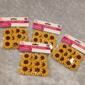Felt Sunflowers Crafting Bundle Four Packs of 12 pceach 4cm Mini Sunflowers NWT